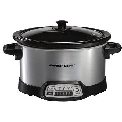 Brentwood 3.5 Qt. Black Diamond Pattern Slow Cooker with 3-Heat