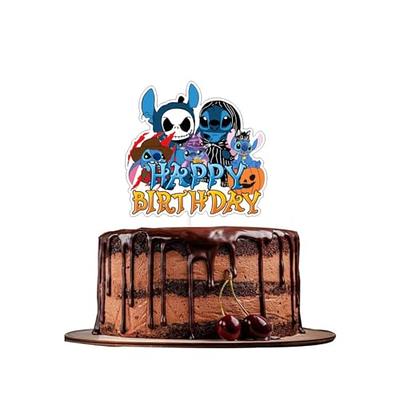 Disney Lilo&Stitch Glitter Paper Cake Topper Hanppy Birthday Cake  Decorations For Kild Birthday Baby Shower Party