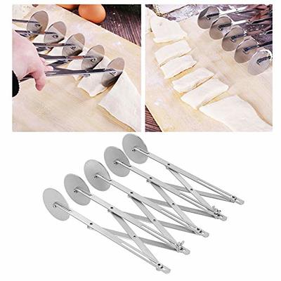 5 Wheel Pastry Cutter, Stainless Steel Expandable Pizza Slicer
