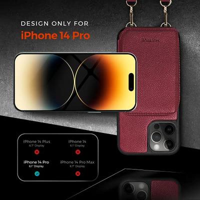 ZVE iPhone 12 Pro/iPhone 12 Zipper Wallet Case, Crossbody Phone Case with  RFID Blocking Credit Card Holder Wrist Strap Purse Cover Gift for Women for