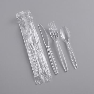 Visions Heavy Weight Beige Wrapped Plastic Cutlery Pack with