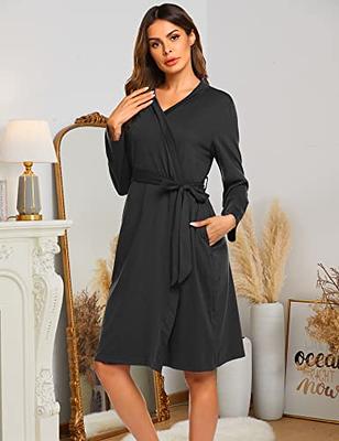 Ekouaer Womens Maternity Robes and Gown Set for Hospital, Long Sleeve,  Labor, Delivery, Nursing Nightgown, A_Dark Grey, Large - Yahoo Shopping