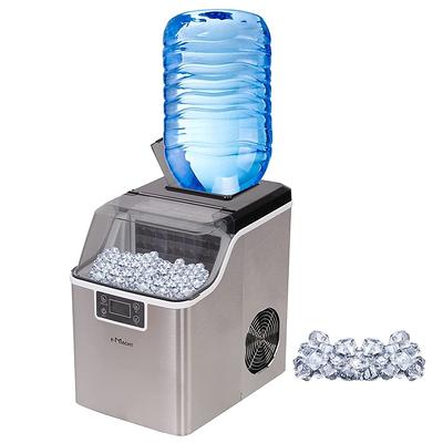 EUHOMY Countertop Ice Maker Machine, 40Lbs/24H Auto Self-Cleaning, 24 Pcs  Ice/13 Mins, Portable Compact Ice Maker with Ice Scoop & Basket, Perfect  for Home/Kitchen/Office/Bar(Silver) 