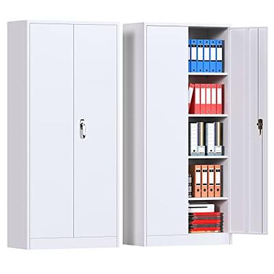 INTERGREAT Metal Storage Cabinet, 71 Locking Steel Cabinets with 2 Door  and 4 Adjustable Shelves, Tall Metal Cabinet for Home Office, Garage,  Warehouse (Cement Grey) - Yahoo Shopping