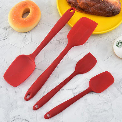 Silicone Spatula and Brush Set of 2 Baking and Cooking Utensils
