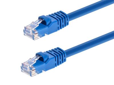 Monoprice Cat6 1ft Blue Component Level Patch Cable, UTP, 28AWG, 550MHz,  Pure Bare Copper, Snagless RJ45, SlimRun Series Ethernet Cable 