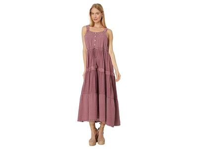 Lucky Brand Lace Tiered Knit Maxi Dress (Rose Brown) Women's Dress - Yahoo  Shopping