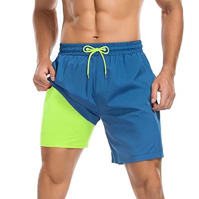 American Trends Swim Trunks with Compression Liner 5 Inch Inseam
