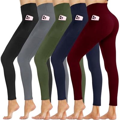 Black Leggings With Pockets for Women, Yoga Pants, 5 High Waist