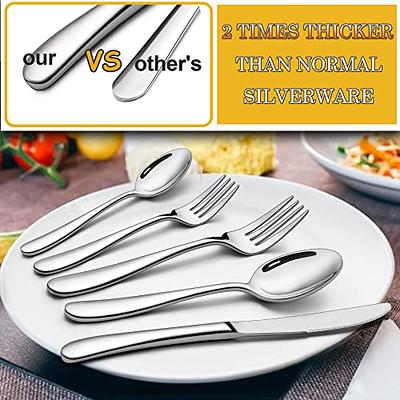 40-Piece Silverware Set, Heavy Duty Stainless Steel Flatware Set for 8,  Food-Grade Tableware Cutlery Set, Utensil Sets for Home Restaurant, Mirror