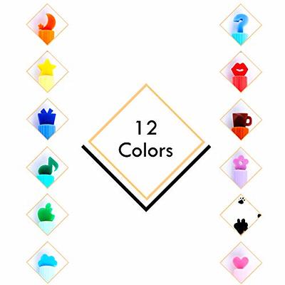 Cute Kawaii Novelty Stamp Highlighter Pen Marker Assorted Love Star Bear  Paw Music Cloud Kiss Shape School Kids Student Creative Stationery 12 Color