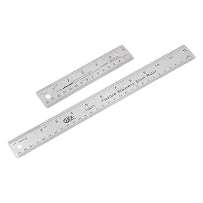 HARFINGTON 2pcs Stainless Steel Ruler 6 Inch 15cm & 8 Inch 20cm Metric  English Ruler with Conversion Table Metal Ruler Straight Edge Millimeter  Ruler