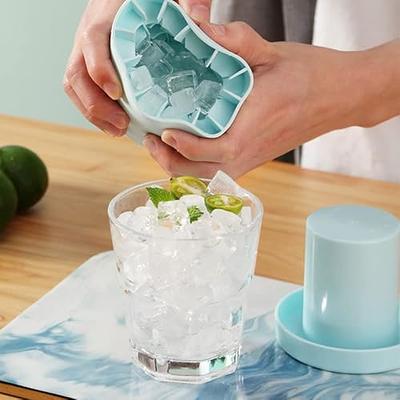 Mini Ice Cube Tray for Freezer: FDDBI Small Ice Trays for Freezer with Bin  - 135×4PCS Easy Release Nugget Ice Tray - Crushed Ice Tray with Container