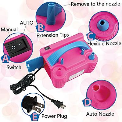 IDAODAN Electric Balloon Pump, Portable Electric Balloon Blower Machine Balloon  Air Pump Dual Nozzle Rose Red 110V 600W Balloon Inflator - Yahoo Shopping