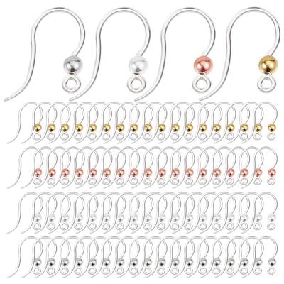 SUNNYCLUE 1 Box 80Pcs 4 Colors Plastic Earring Hook French Earring