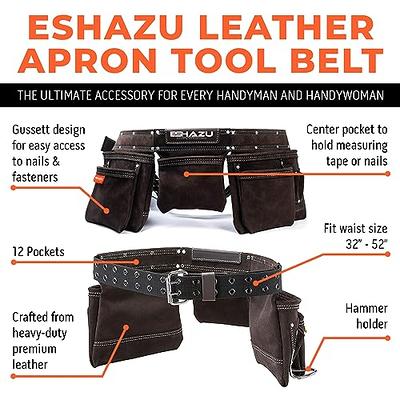 TOURBON Heavy Duty Tool Belt Pouch for Electricians Carpenter Contractor  Leather