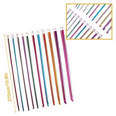 11 Pcs Set Long Tunisian Afghan Crochet Hooks Aluminum Knitting Needles  10.6