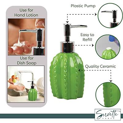 OLLIES Soap Dispenser for Kitchen Sink and Bathroom - 17oz with Bamboo Pump  and Stylish Label - Ideal for Hand Soap and Dish Soap - Soap Dispenser Set