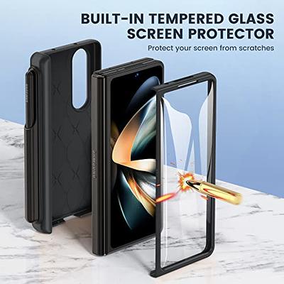  Ruky for Samsung Galaxy Z Fold 4 Case with Hinge Protection,  Full Body Case with Magnetic Kickstand & Screen Protector PU Leather  Protective Stand Phone Case for Samsung Galaxy Z Fold