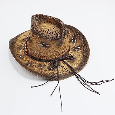 Boho Cowboy Hats for Women, Bohemian Cowgirl Straw Hat, Stetson Western Hats,  Kekugi 