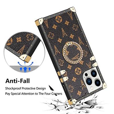 Iphone 11 Pro Max Square Case with Ring Stand Holder Floral Flower Luxury Elegant Soft TPU Shockproof Protective Metal Decoration Corner