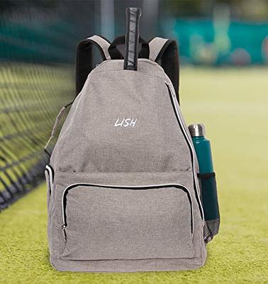 LISH Game Point Tennis Backpack w/Shoe Compartment - Racket Holder  Equipment Bag for Tennis, Racquetball, Squash