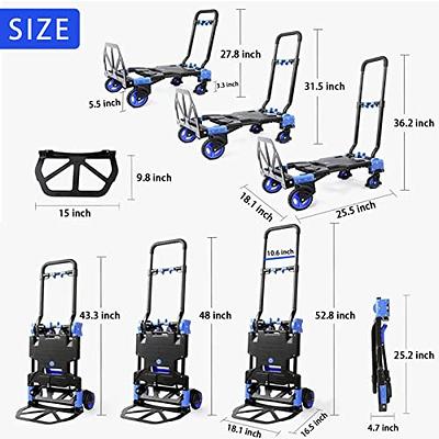 LEADALLWAY Platform Truck Large Size Hand Truck Foldable Dolly Cart for  Moving Easy Storage and 360 Degree Swivel Wheels 880lbs Weight Capacity