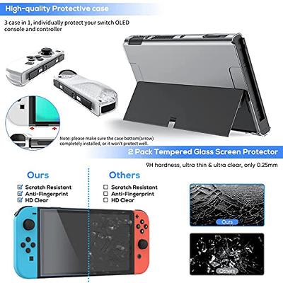 Accessories Bundle Compatible with Switch OLED, Carrying Case with Shoulder  Strap for Switch OLED and Tempered Glass Screen Protector, Protective