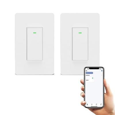 2 Pack Smart Light Switch - WiFi Wall Switches Work with Alexa Google  Home/Smart Life App, Single Pole, Standard Plate, Neutral Wire Needed 