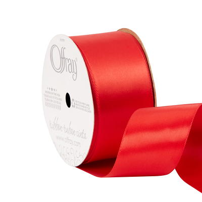 Offray Ribbon, Red 1 1/2 inch Double Face Satin Polyester Ribbon, 12 feet -  Yahoo Shopping
