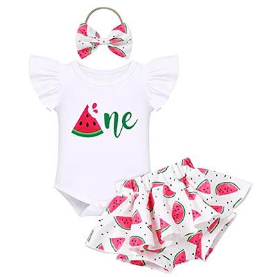Baby Girls Watermelon 1st Birthday Outfit Romper Tutu Skirt with Diaper  Cover Bloomers and Headband Infant First Birthday Cake Smash Coming Home  Outfit for Photo Prop Watermelon One 12-18 Months - Yahoo Shopping