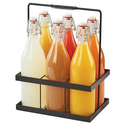 Cal-Mil Soho 2 gal Glass and Silver Metal Ice Tube Beverage Dispenser