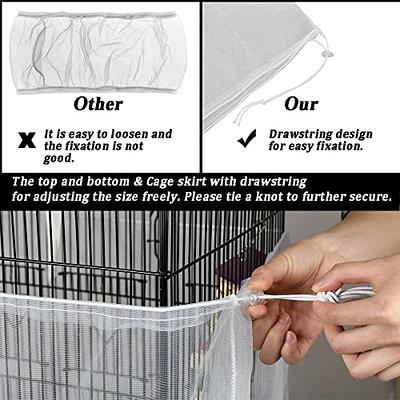 Mesh Bird Parrot Cage Cover Net Easy Cleaning Seed Catcher Guard