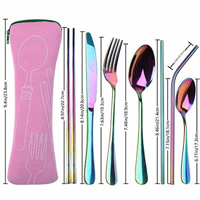 Reusable Travel Utensils Cutlery Set with Case, YIMICOO Stainless