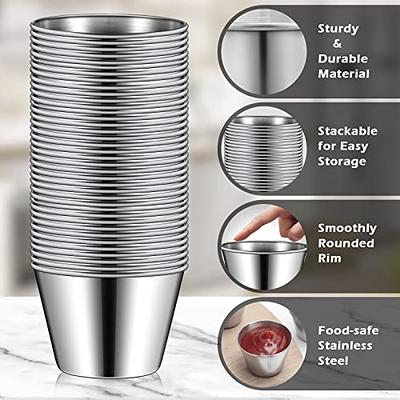 Stainless Steel Sauce Cups 2.5 oz Ramekins for Condiments Dipping