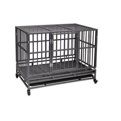 FRISCO Heavy Duty Enhanced Lock Double Door Fold & Carry Wire Dog