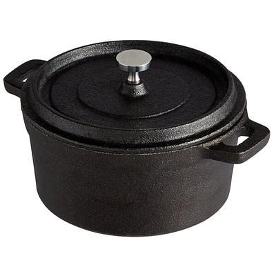 Valor 8 oz. Pre-Seasoned Mini Cast Iron Pot with Cover