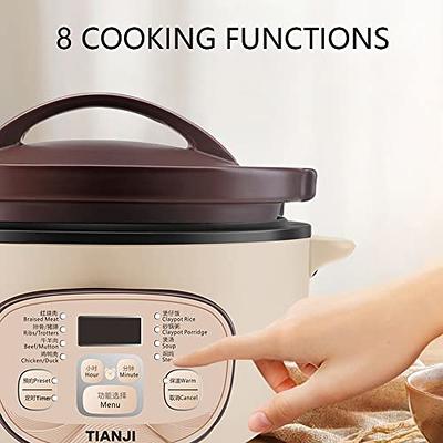 Tianji DSG-TZ30 Electric Clay Pot Slow Cooker for Claypot Rice and Casserole Porridge, Ceramic Casserole Cooking Pot with Unglazed Porcelain