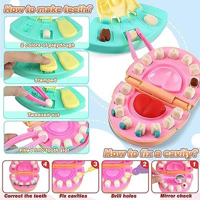 CORPER TOYS Dentist Color Dough Set for Kids Ages 4-8 with Dental Kit Drill  and Fill Tools Doctor DIY Playset for Toddlers Color Dough Art Craft Gift  Set for Birthday Christmas 