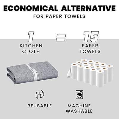 Zeppoli Dish Towels - Pack of 15-14 by 25 - Cotton Material - Kitchen  Hand Towels - Super Absorbent - Reusable Cleaning Cloths - Machine Washable  