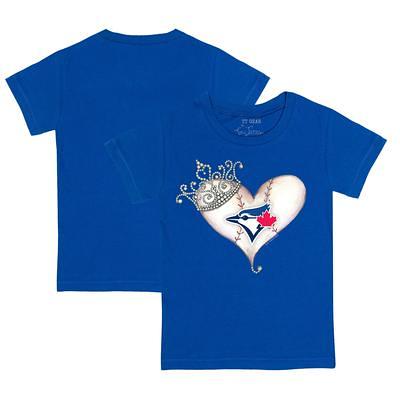 Toronto Blue Jays Tiny Turnip Youth Jada 3/4-Sleeve Raglan T-Shirt -  White/Royal