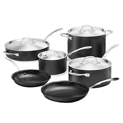 T-fal Ultimate Hard Anodized Nonstick Cookware Set 12 Piece Oven Safe 400F,  Lid Safe 350F Pots and Pans, Dishwasher Safe Black