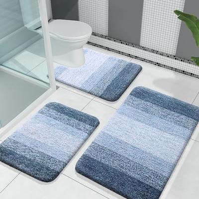 Olanly Bathroom Rugs Set 2 Pc Microfiber Bath Shower Mat U-Shaped