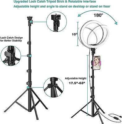 UBeesize 12 inch Ring Light with Stand, Selfie Ring Light with 50  Extendable Tripod Stand & Phone Holder for Live Stream/Makeup/ Video