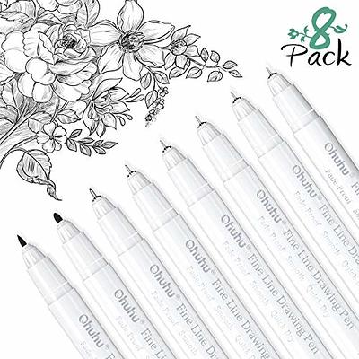 Ohuhu Micro Pen Fineliner Drawing Pens: 8 Sizes Fineliner Pens