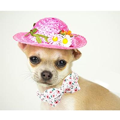 Floral Straw Sun Hat for Chihuahua Small Dog or Puppy SALE