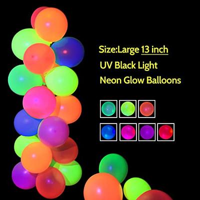 13 Inches Colored Neon Balloons UV Neon Party Decorations Glow in