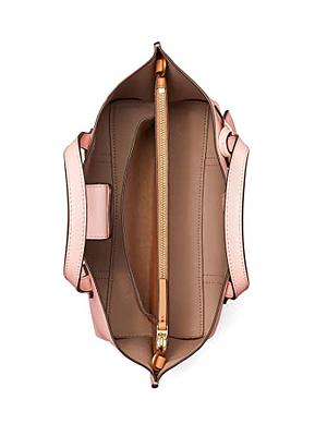 Tory Burch Mini Fleming Leather Bucket Bag In Shell Pink/gold