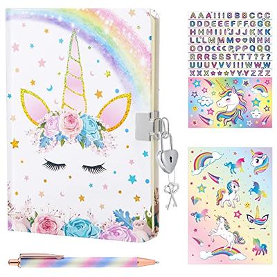 Unicorn Journal Personalized Name Girls Diary Rainbow Sketchbook Kids  School Notebook Custom Girl Birthday Gift 