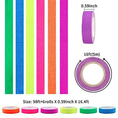 JSITON 6 Colors Neon Gaffer Cloth Tape,Adhesive Black Light Tape  Sets,Fluorescent UV Blacklight Glow in The Dark Tape for UV Party (0.6 inch  x 16.5 feet x 6 Rolls) - Yahoo Shopping